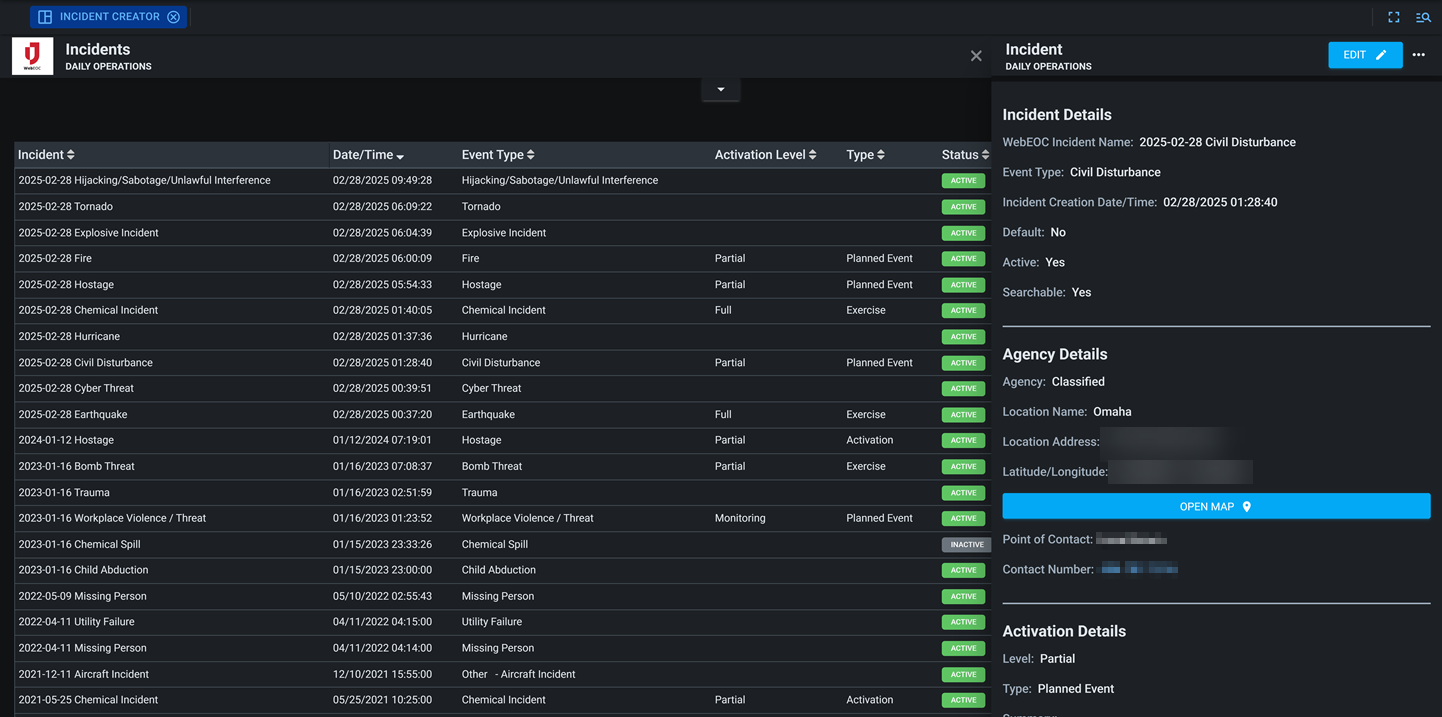 Incident creator dark mode